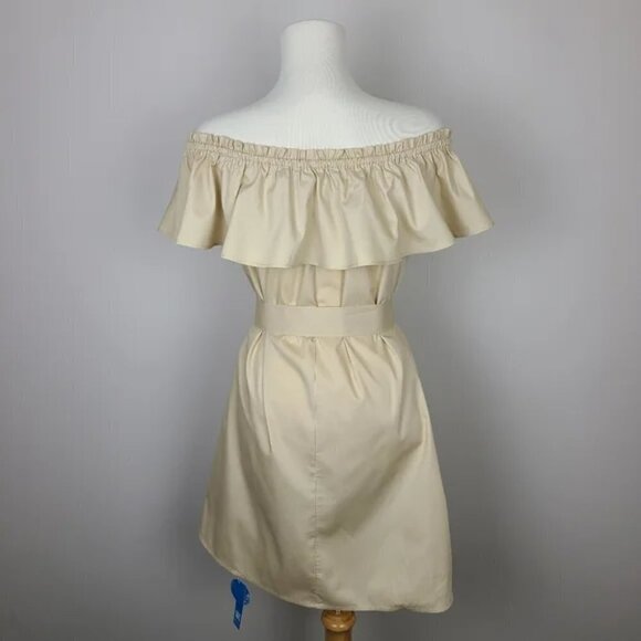 Cupshe Marlene Ruffle Off The Shoulder Tie Waist Dress Size Large - Picture 8 of 17